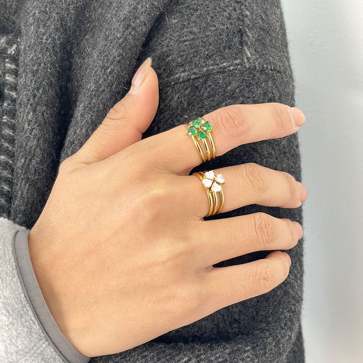 Floréa Ring Set – Emerald