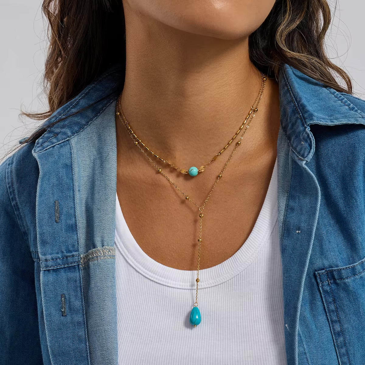 Azelle Turquoise Layered Necklace