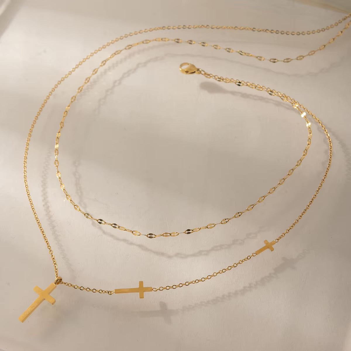 Aveline Cross Layered Necklace