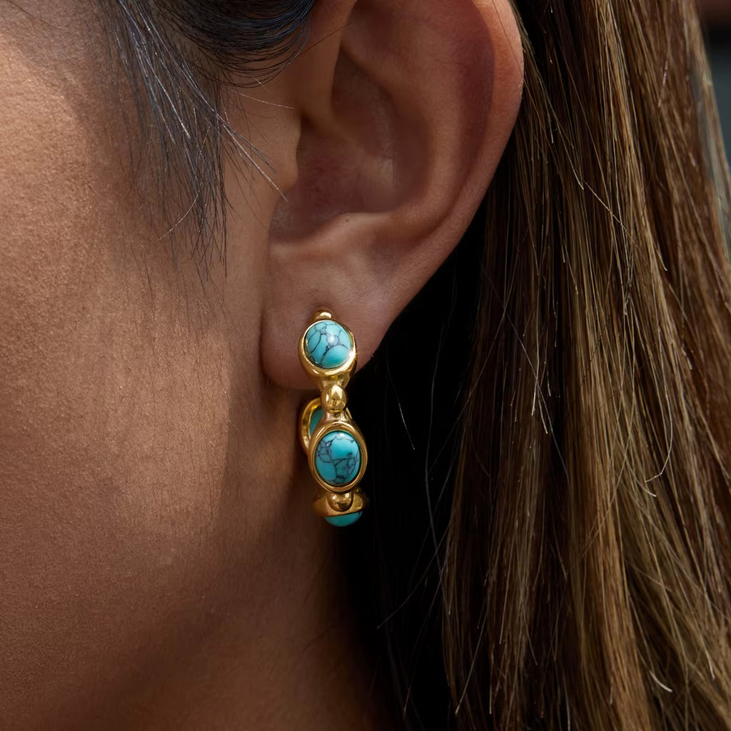 Liora Stone Hoops Earrings - Pearl Edition