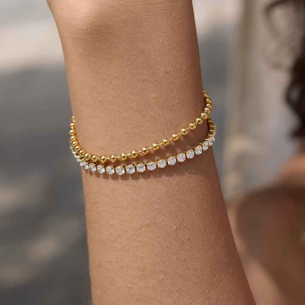 Solène Beaded Zircon Tennis Bracelet