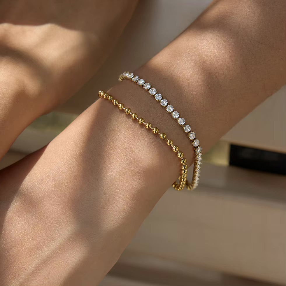 Solène Beaded Zircon Tennis Bracelet