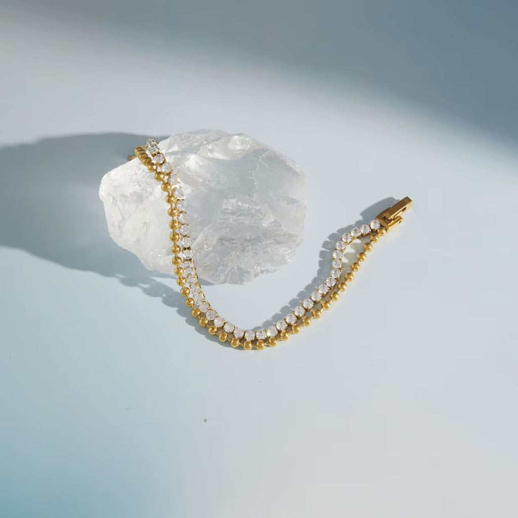 Solène Beaded Zircon Tennis Bracelet