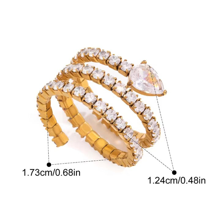 Lunara Spiral Zircon Ring