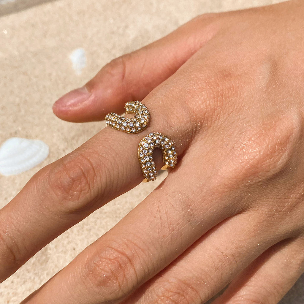 Virelle Crystal Pavé Open Ring