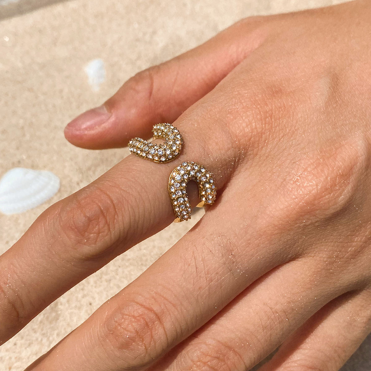 Virelle Crystal Pavé Open Ring