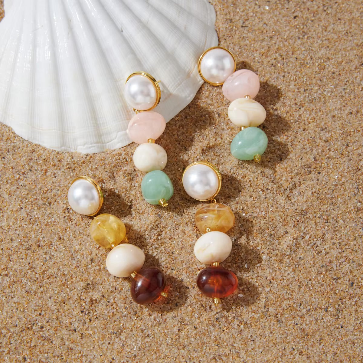 Virelia Cascade Earrings – Mint