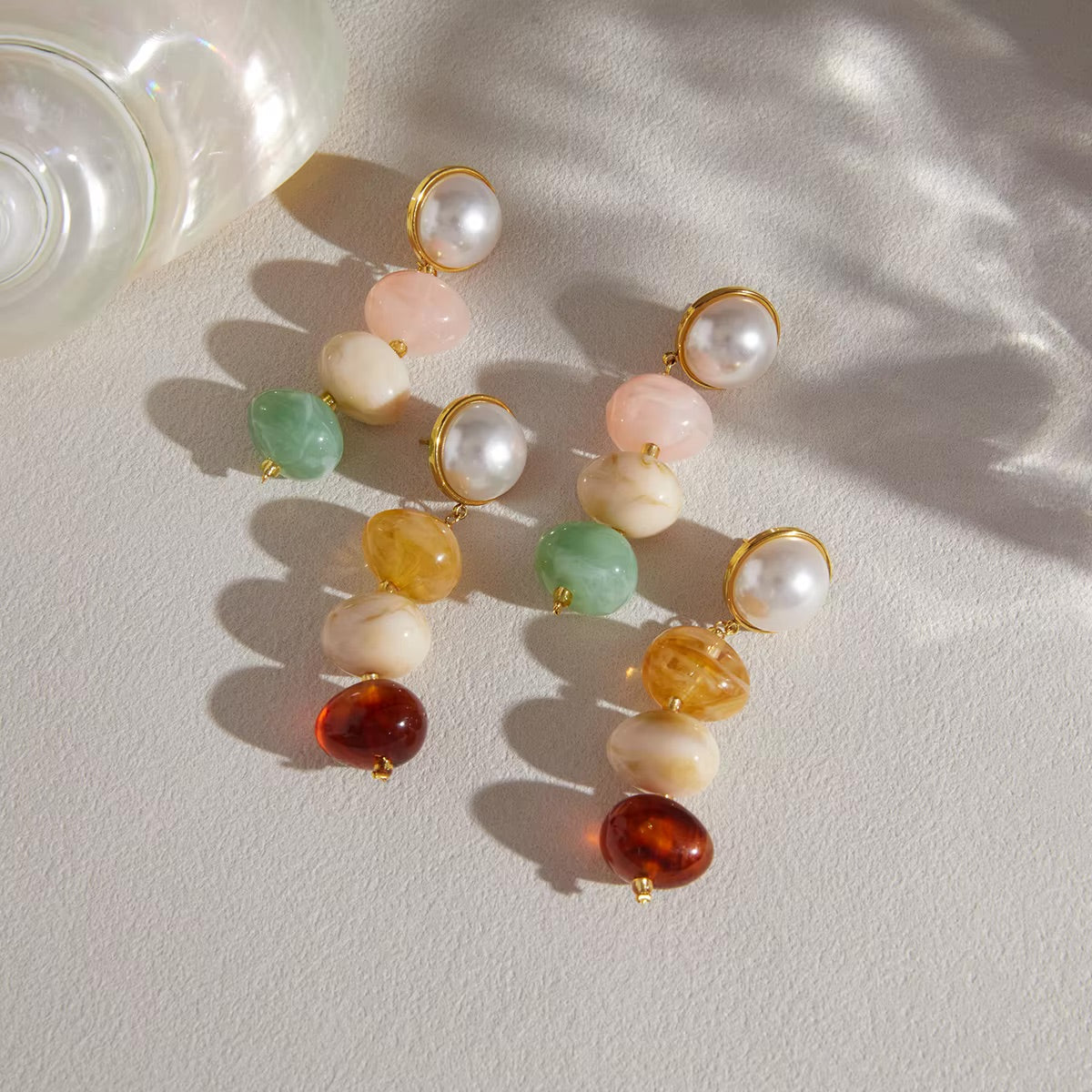Virelia Cascade Earrings – Mint