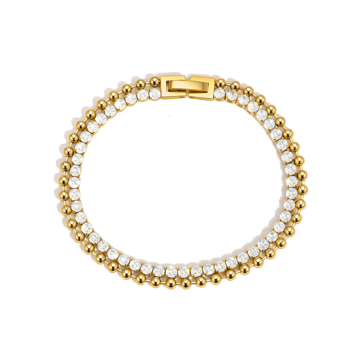 Solène Beaded Zircon Tennis Bracelet