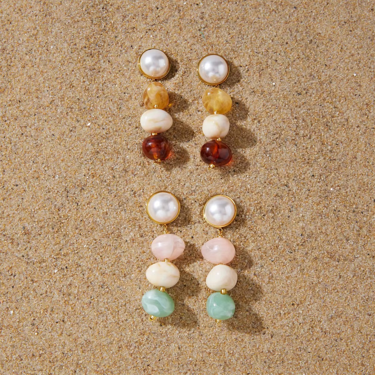 Virelia Cascade Earrings – Mint
