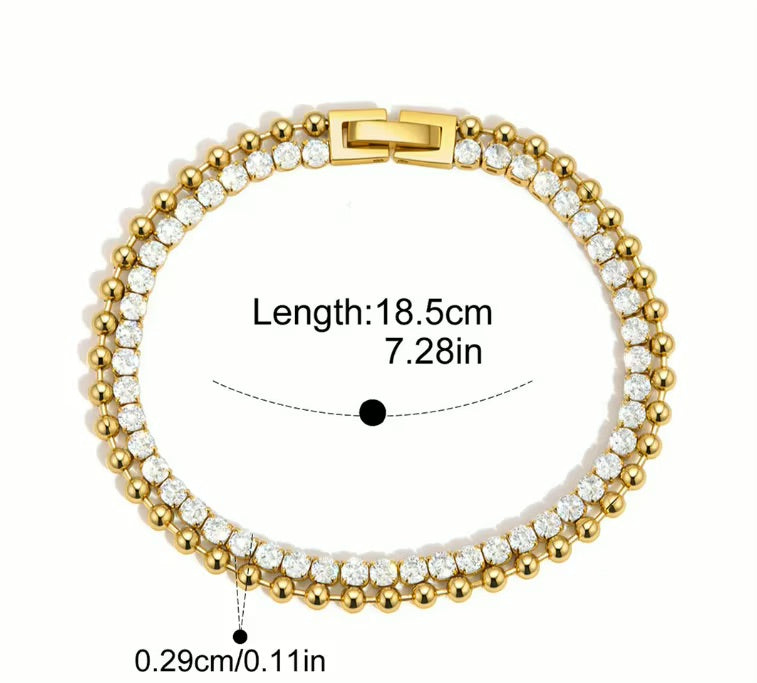 Solène Beaded Zircon Tennis Bracelet