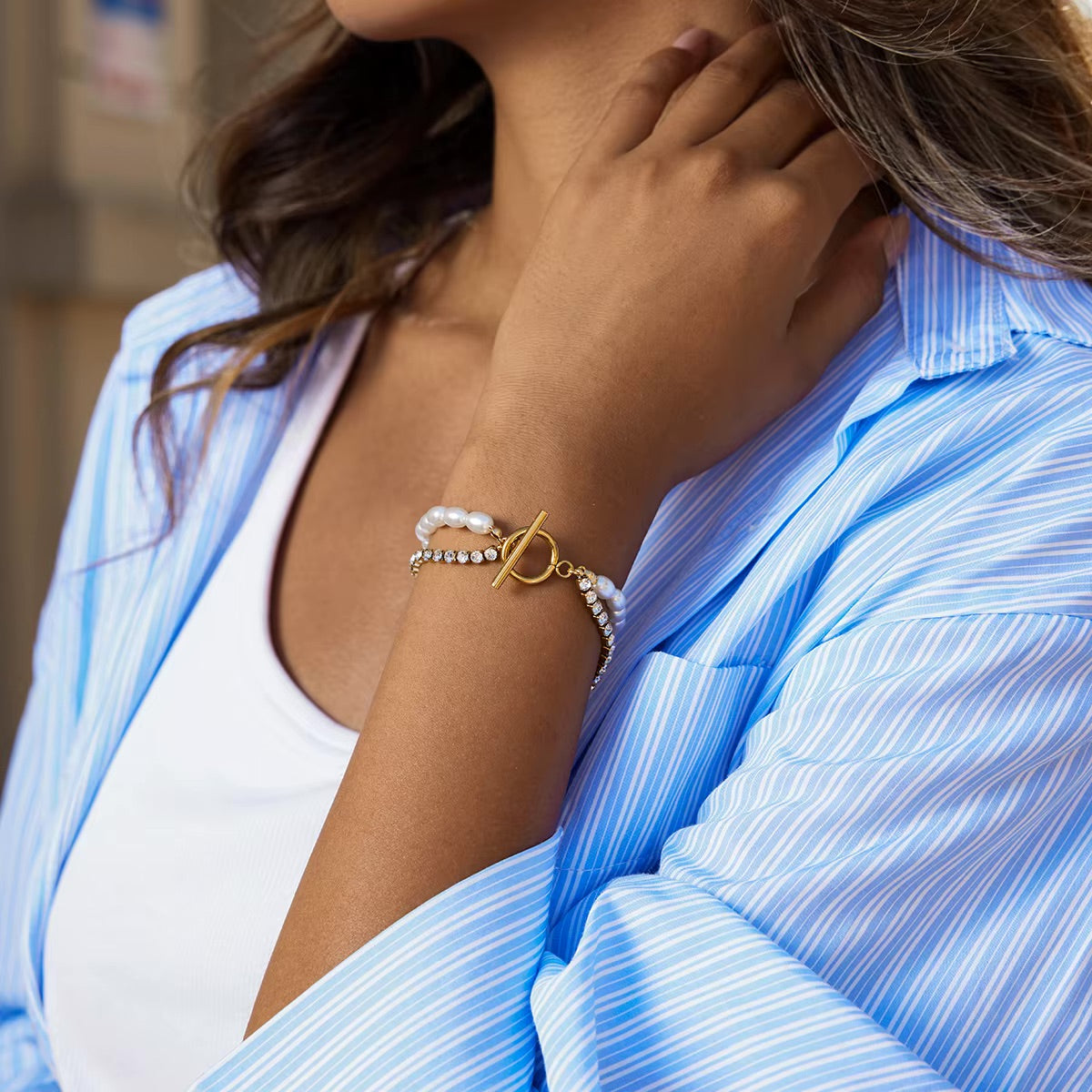 Célina Pearl Toggle Bracelet