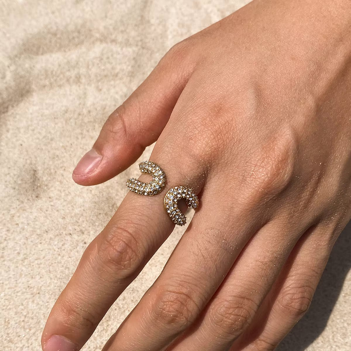 Virelle Crystal Pavé Open Ring