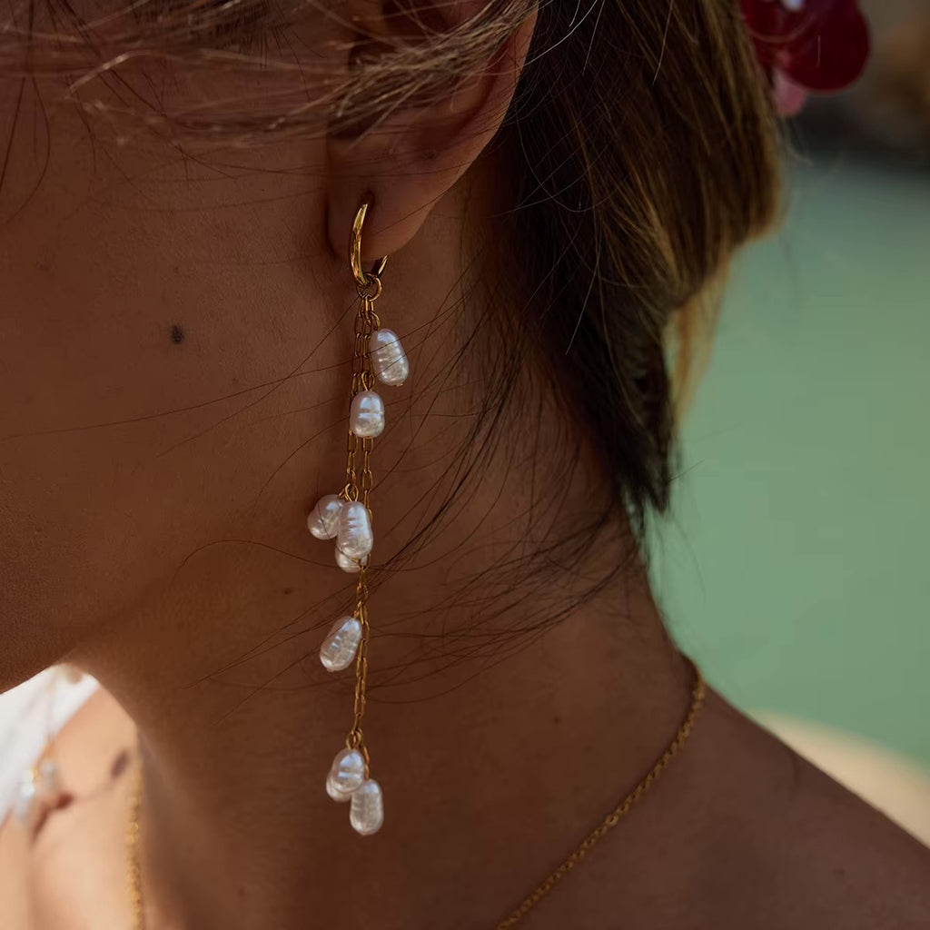Elara Pearl Drop Earrings