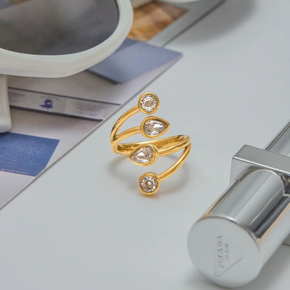 Calyra Teardrop Ring