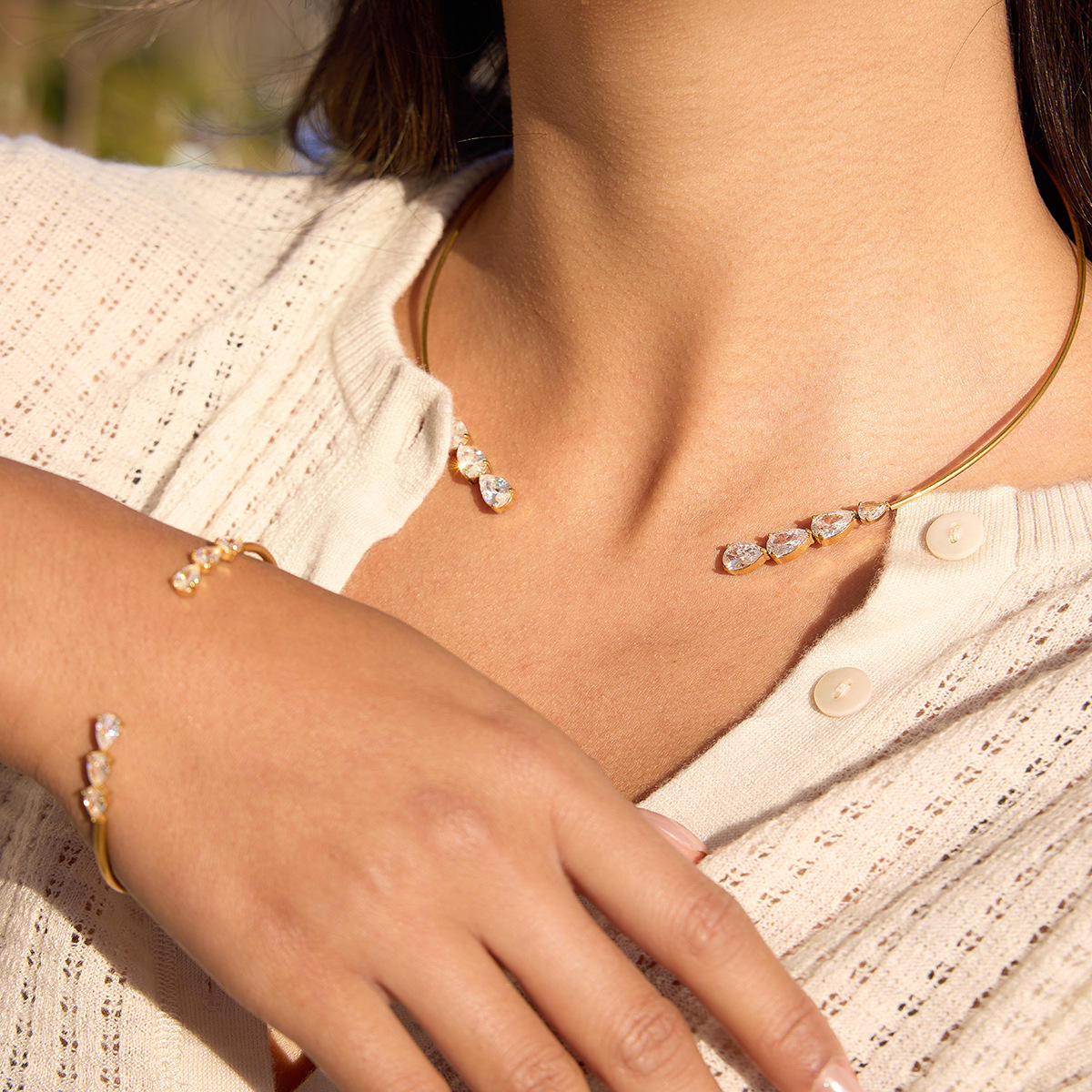 Elisse Waterdrop Necklace & Bracelet Set
