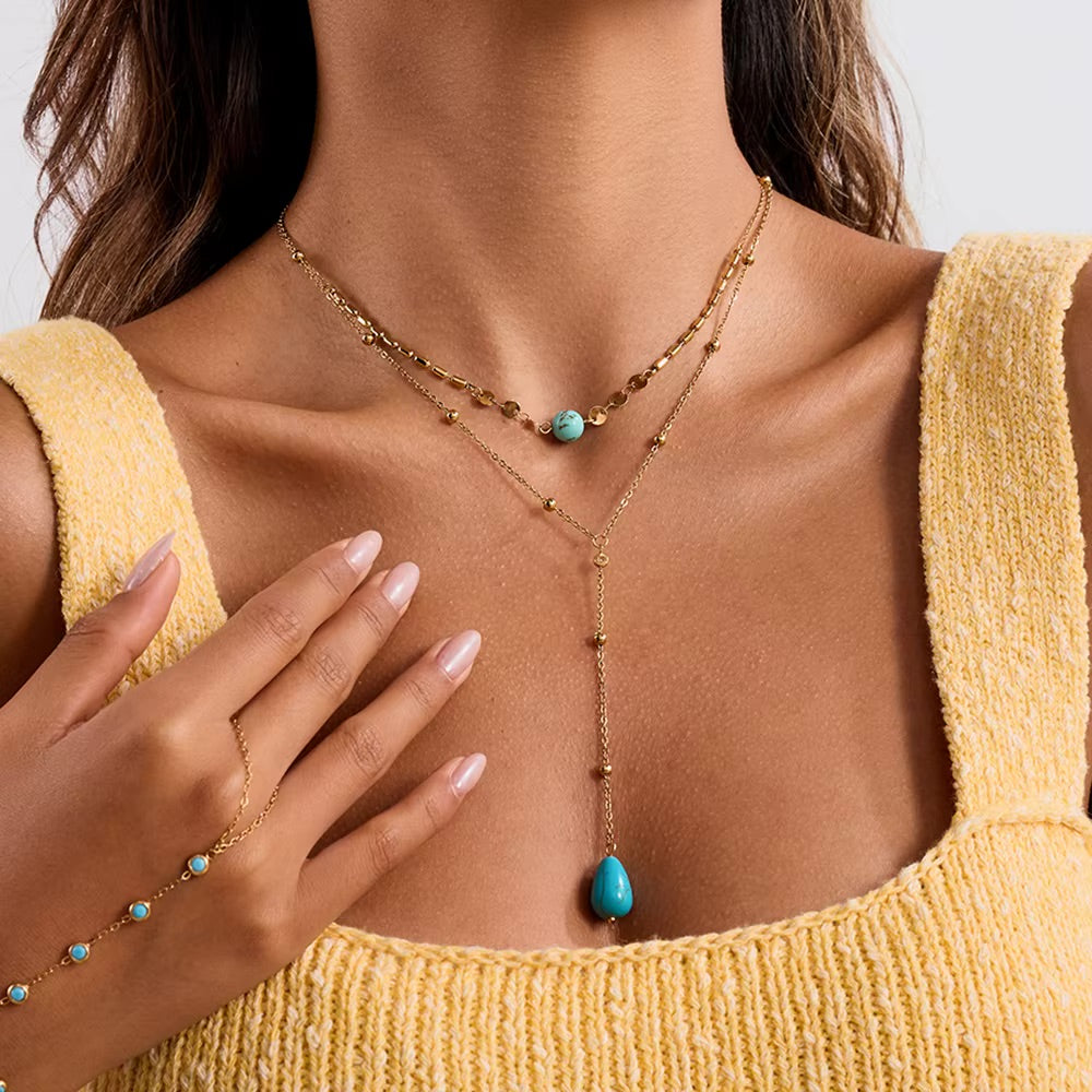 Azelle Turquoise Layered Necklace