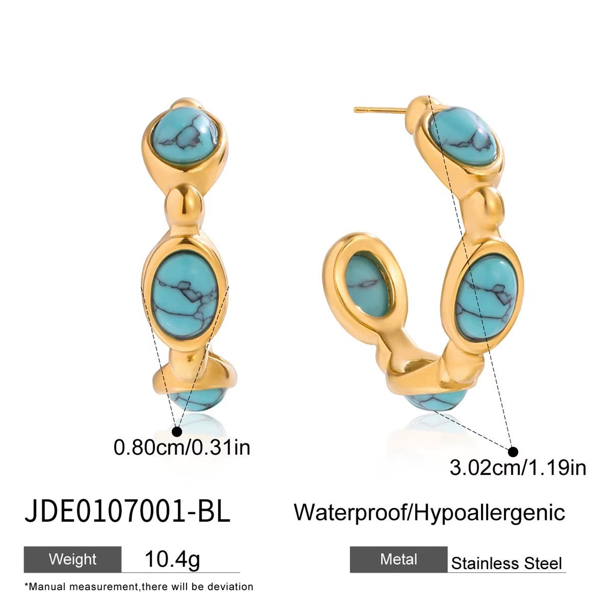 Liora Stone Hoops Earrings - Pearl Edition